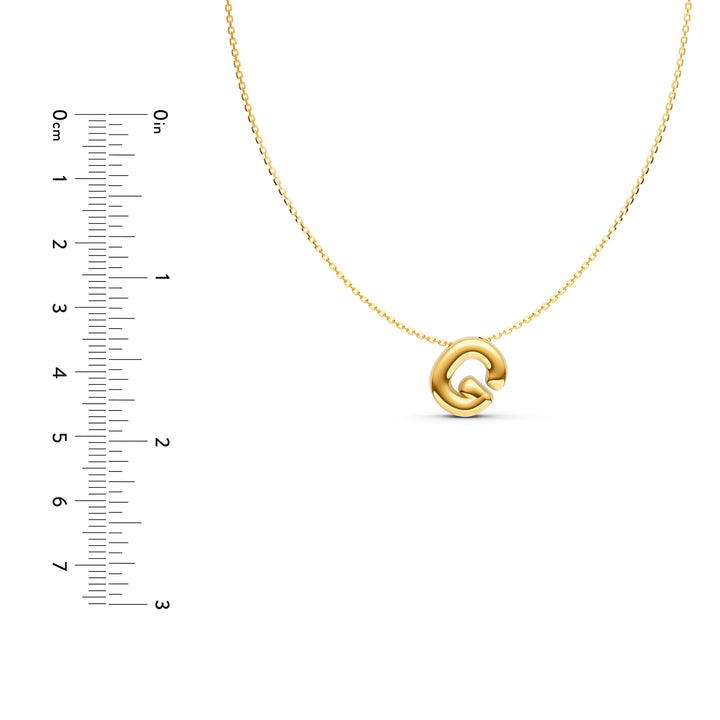 Puffy Bubble Initial ‘G’ Necklace