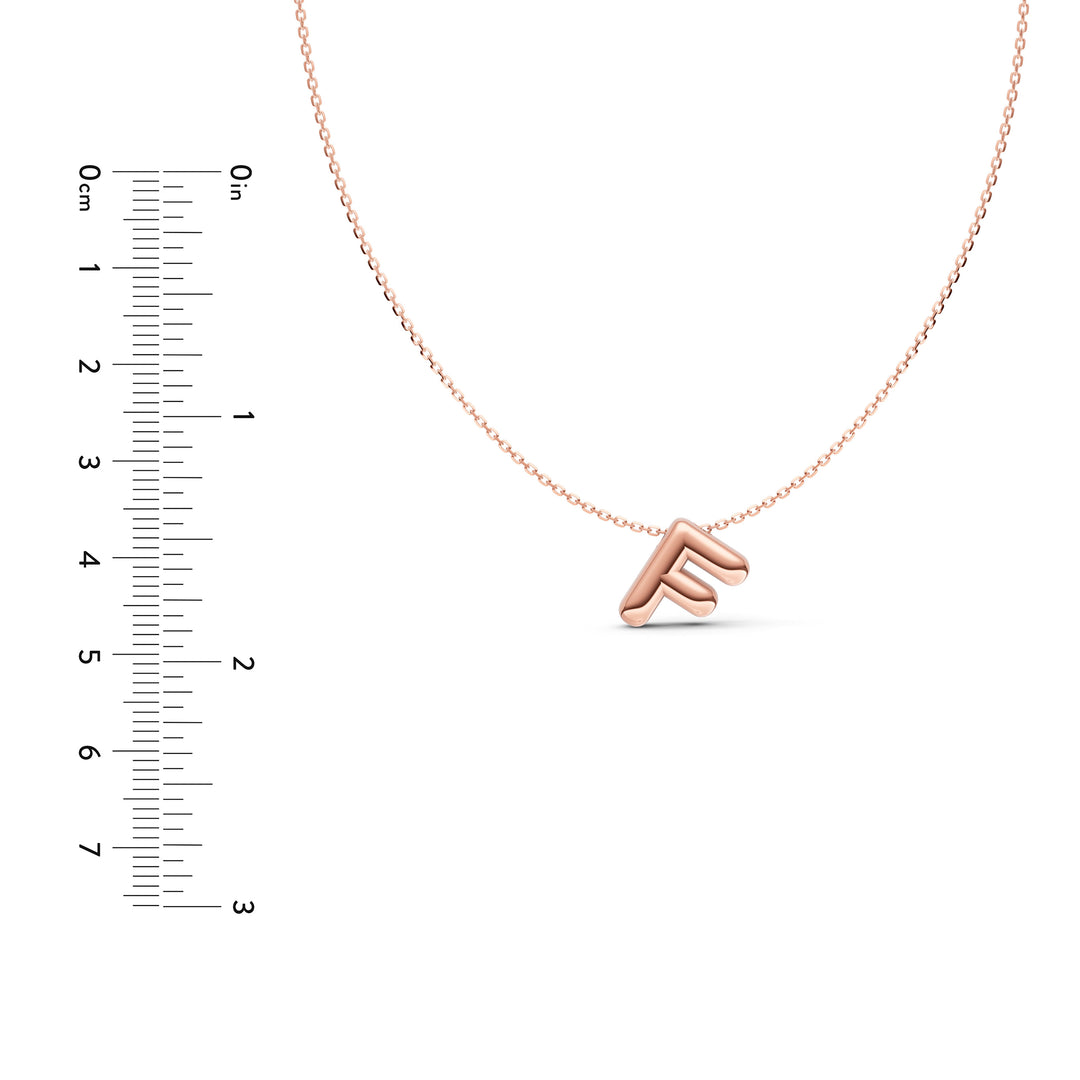 Puffy Bubble Initial ‘F’ Necklace