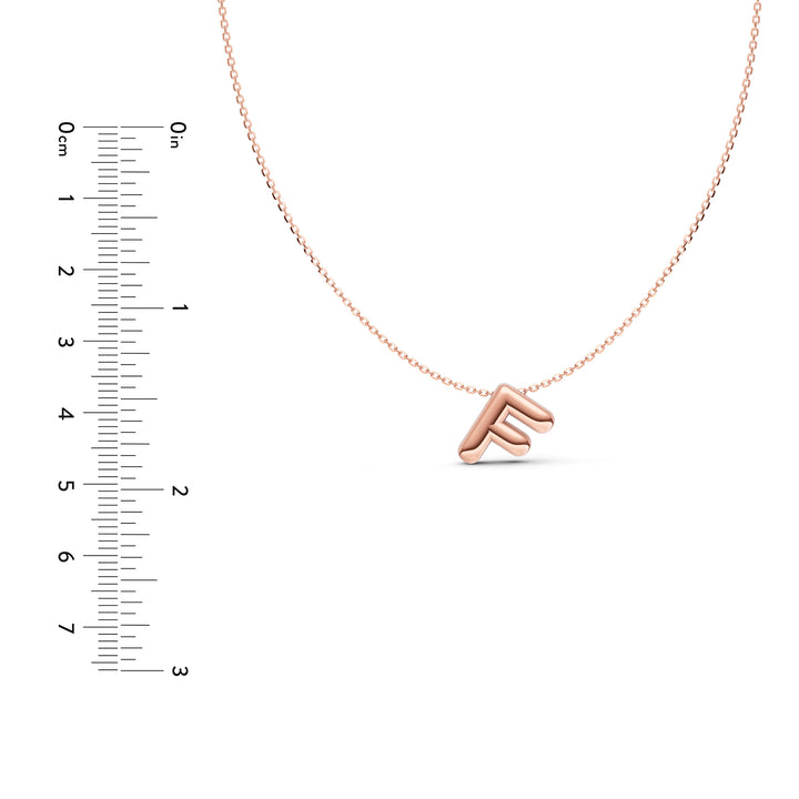 Puffy Bubble Initial ‘F’ Necklace