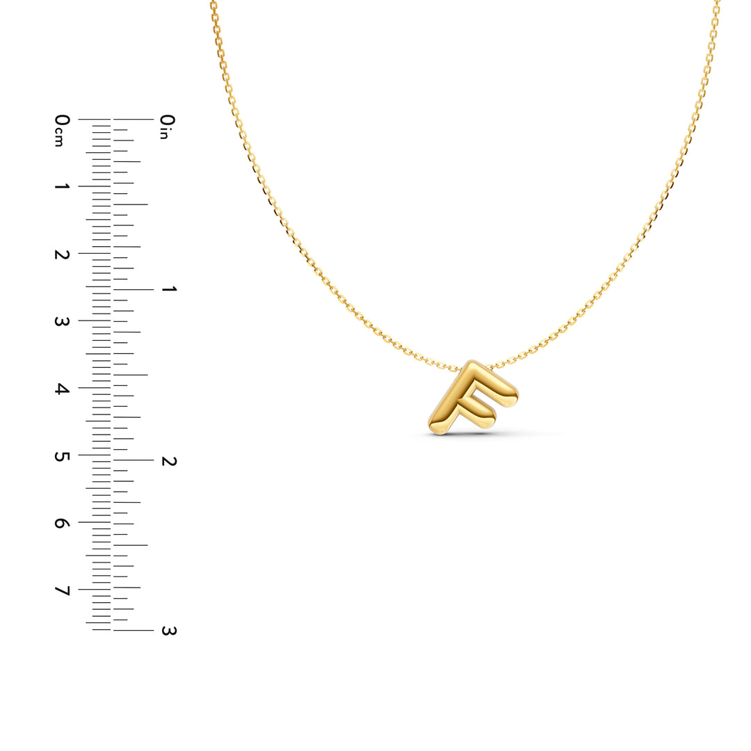 Puffy Bubble Initial ‘F’ Necklace