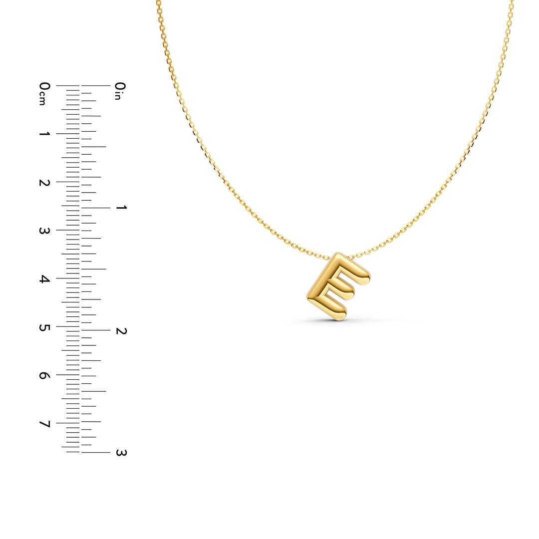 Puffy Bubble Initial ‘E’ Necklace