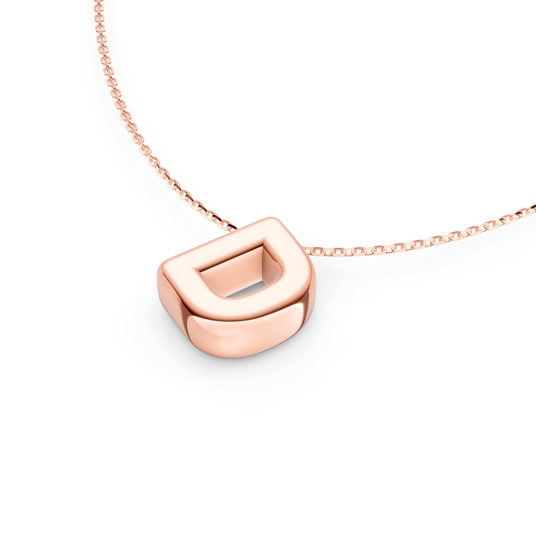 Puffy Bubble Initial ‘D’ Necklace