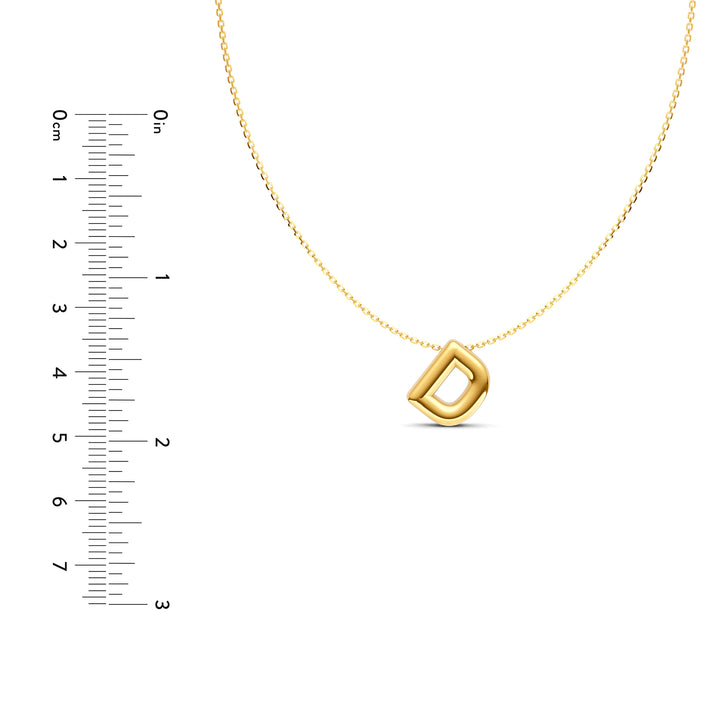 Puffy Bubble Initial ‘D’ Necklace