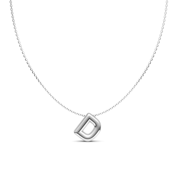 Puffy Bubble Initial ‘D’ Necklace