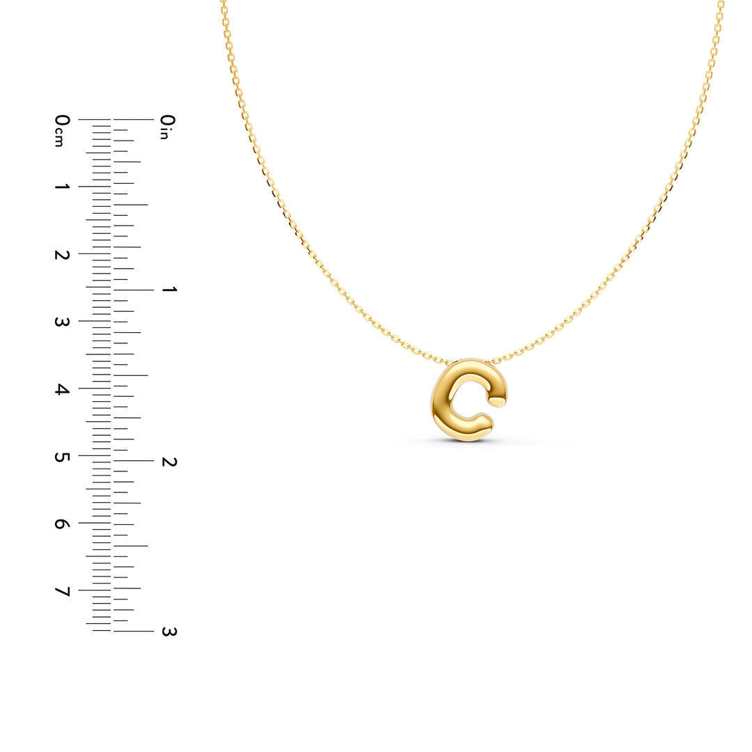 Puffy Bubble Initial ‘C Necklace