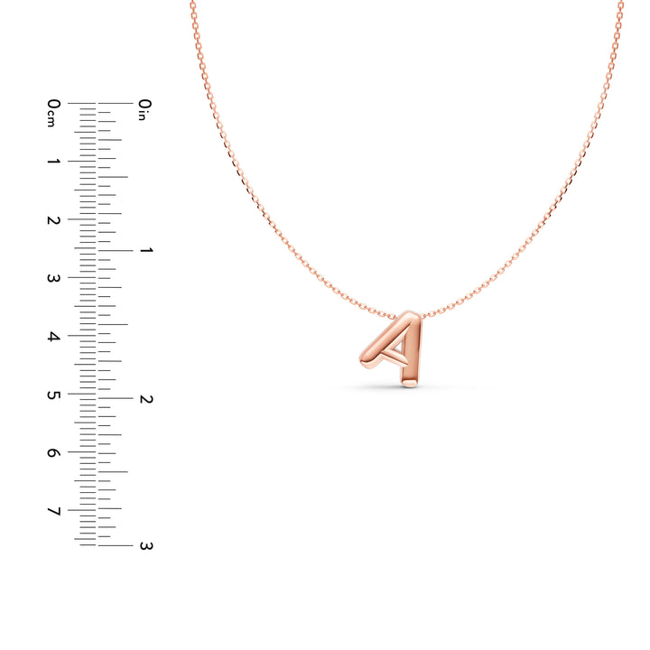 Puffy Bubble Initial ‘A’ Necklace