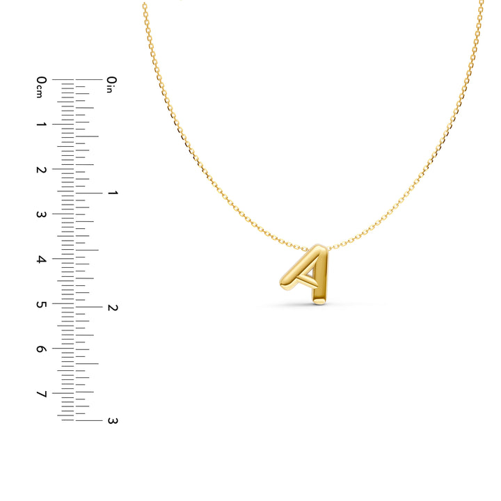 Puffy Bubble Initial ‘A’ Necklace