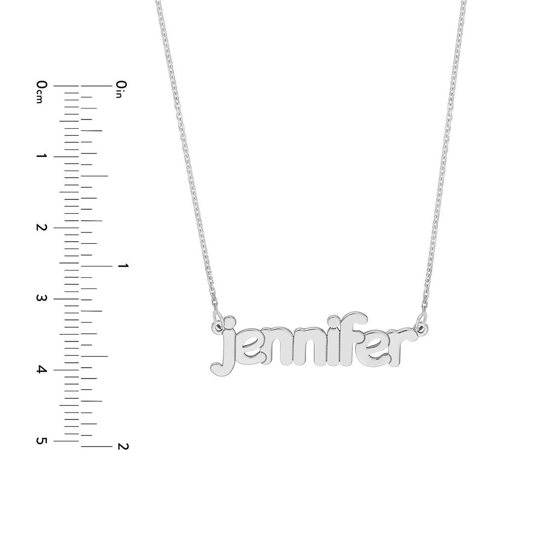 5mm Bubble Font Nameplate Necklace