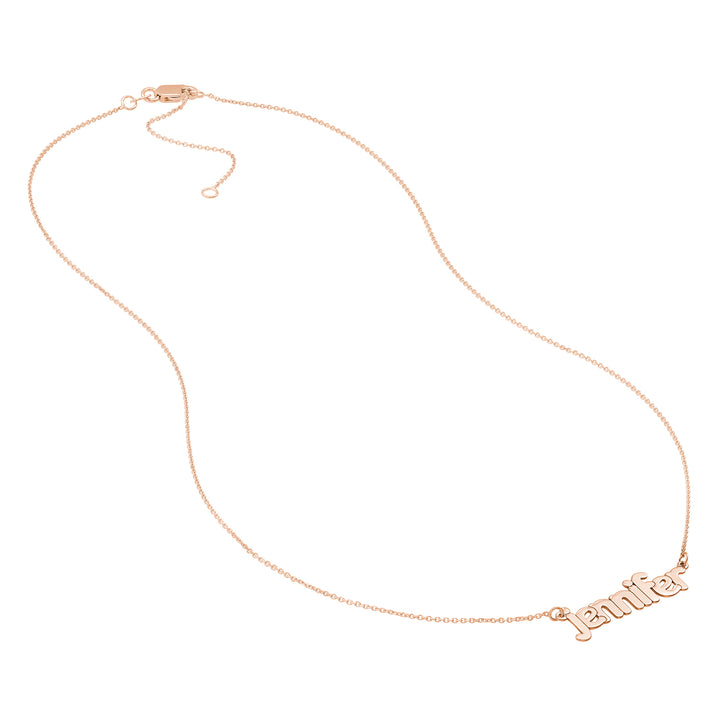 5mm Bubble Font Nameplate Necklace