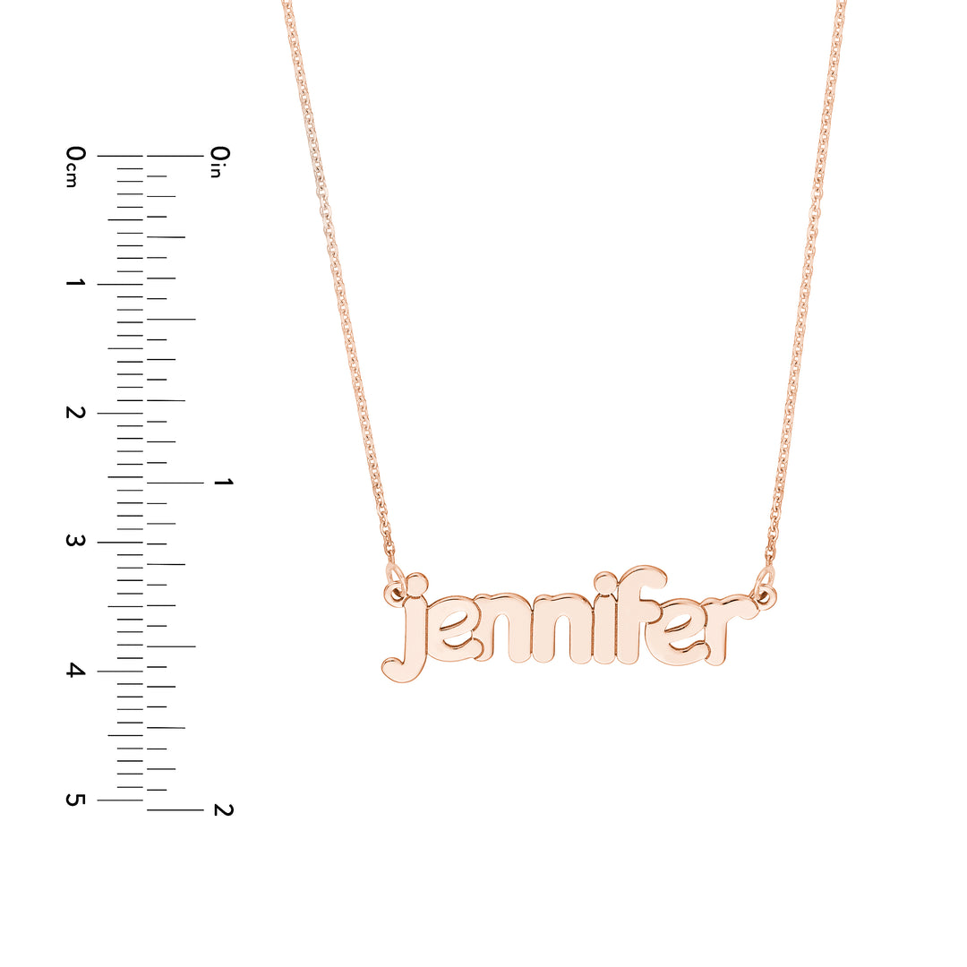 5mm Bubble Font Nameplate Necklace