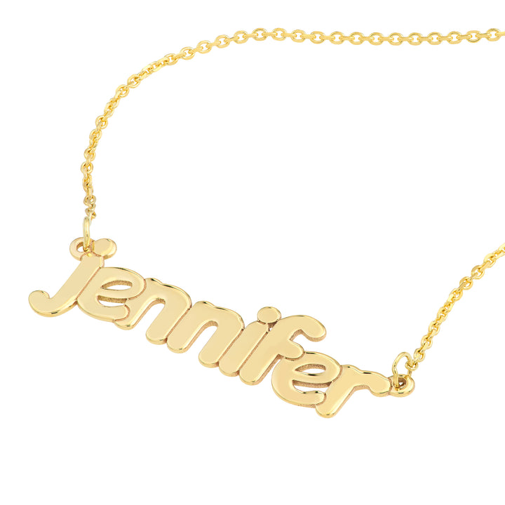 5mm Bubble Font Nameplate Necklace