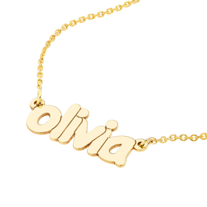 5mm Bubble Font Nameplate Necklace