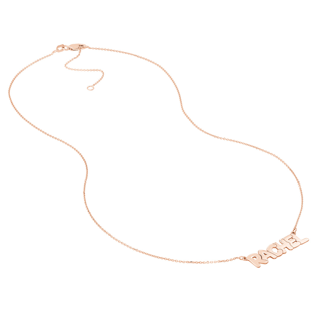 7mm Bubble Font Nameplate Necklace