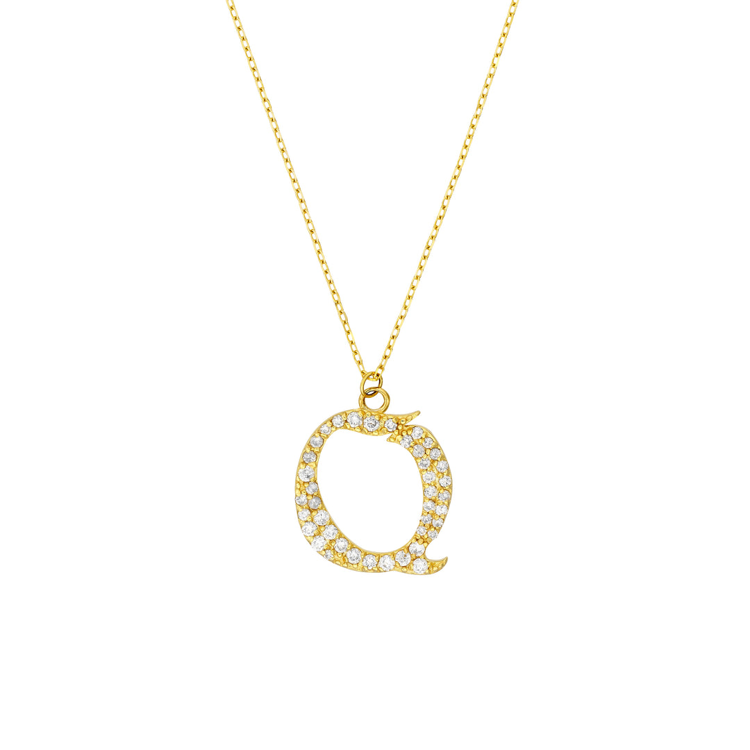 Diamond Gothic Q Necklace