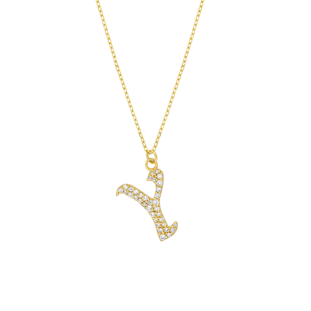 Diamond Gothic Y Necklace