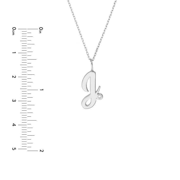 Script J with Diamond Bezel Necklace