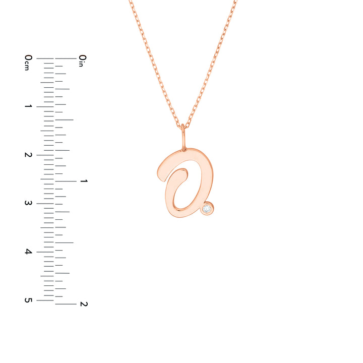 Script O with Diamond Bezel Necklace