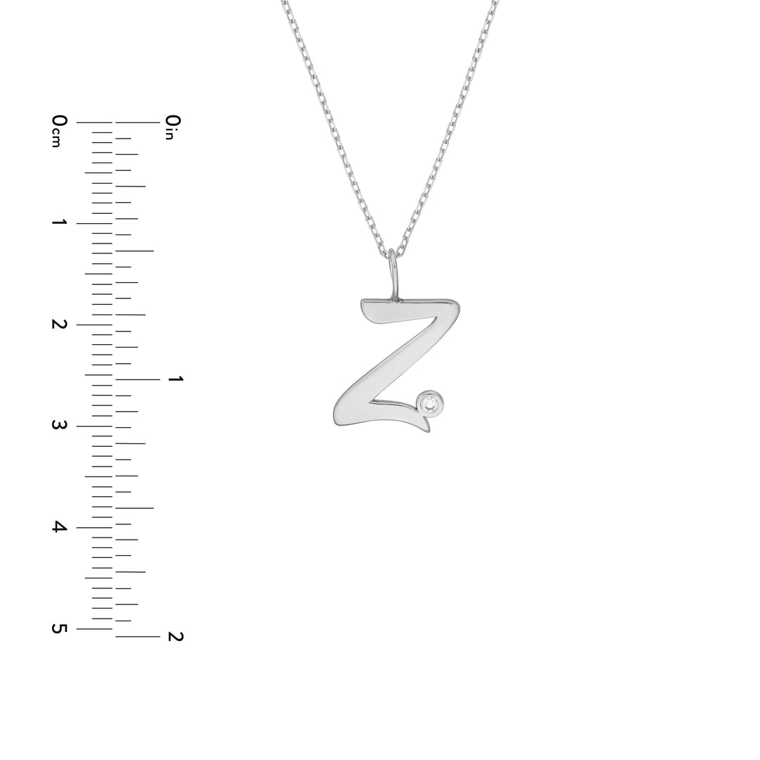 Script Z with Diamond Bezel Necklace