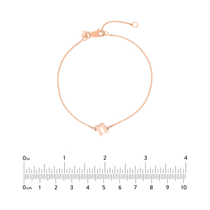 Slanted Gothic Initial Bracelet