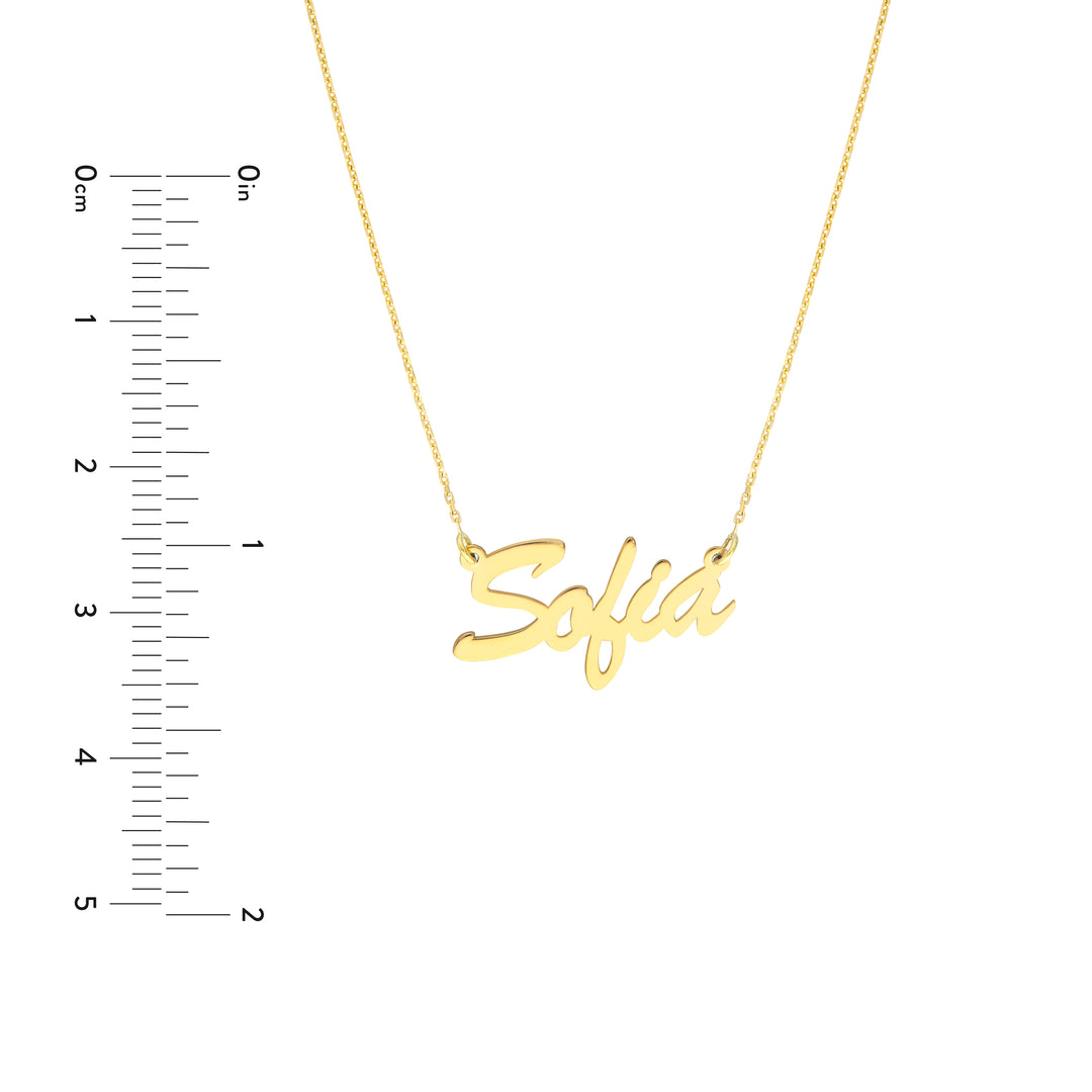 5mm Brush Font Nameplate Necklace