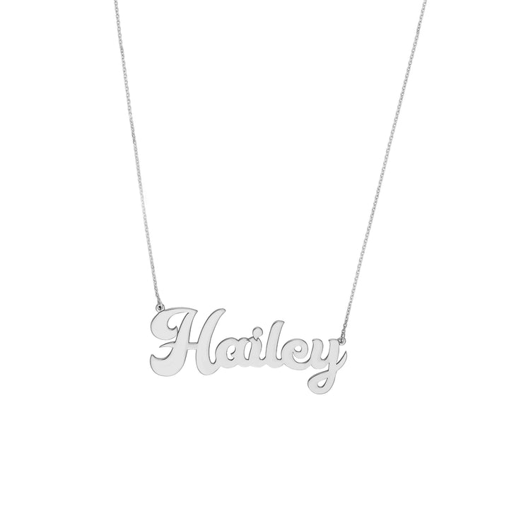 7mm Cursive Nameplate Necklace