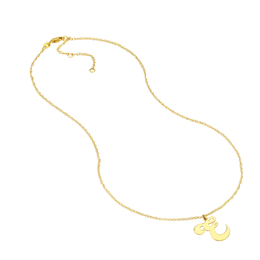 15mm Cursive Initial Pendant Necklace