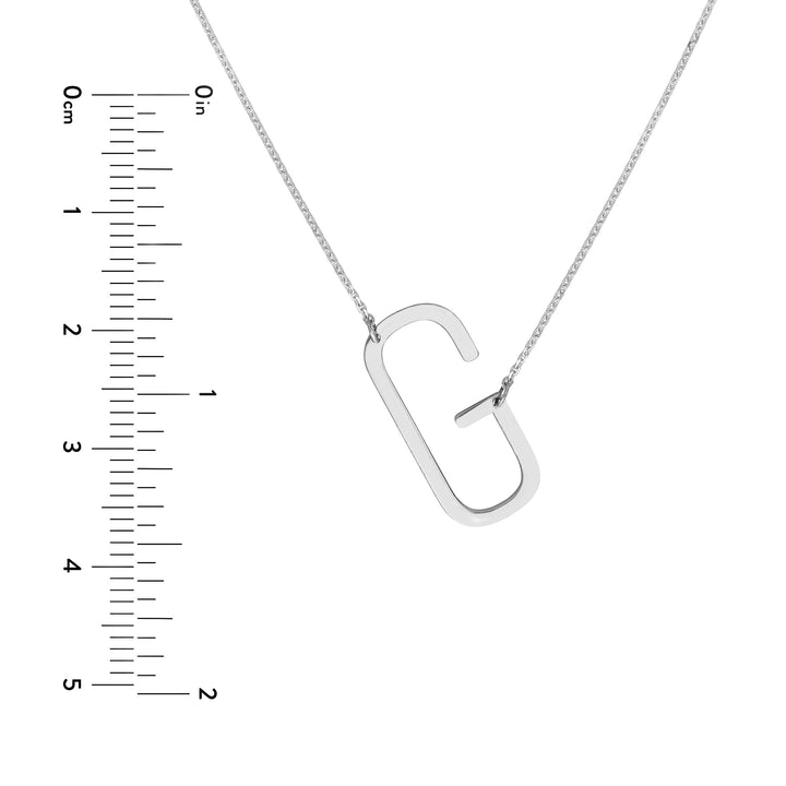 Sideways Block Initial Necklace
