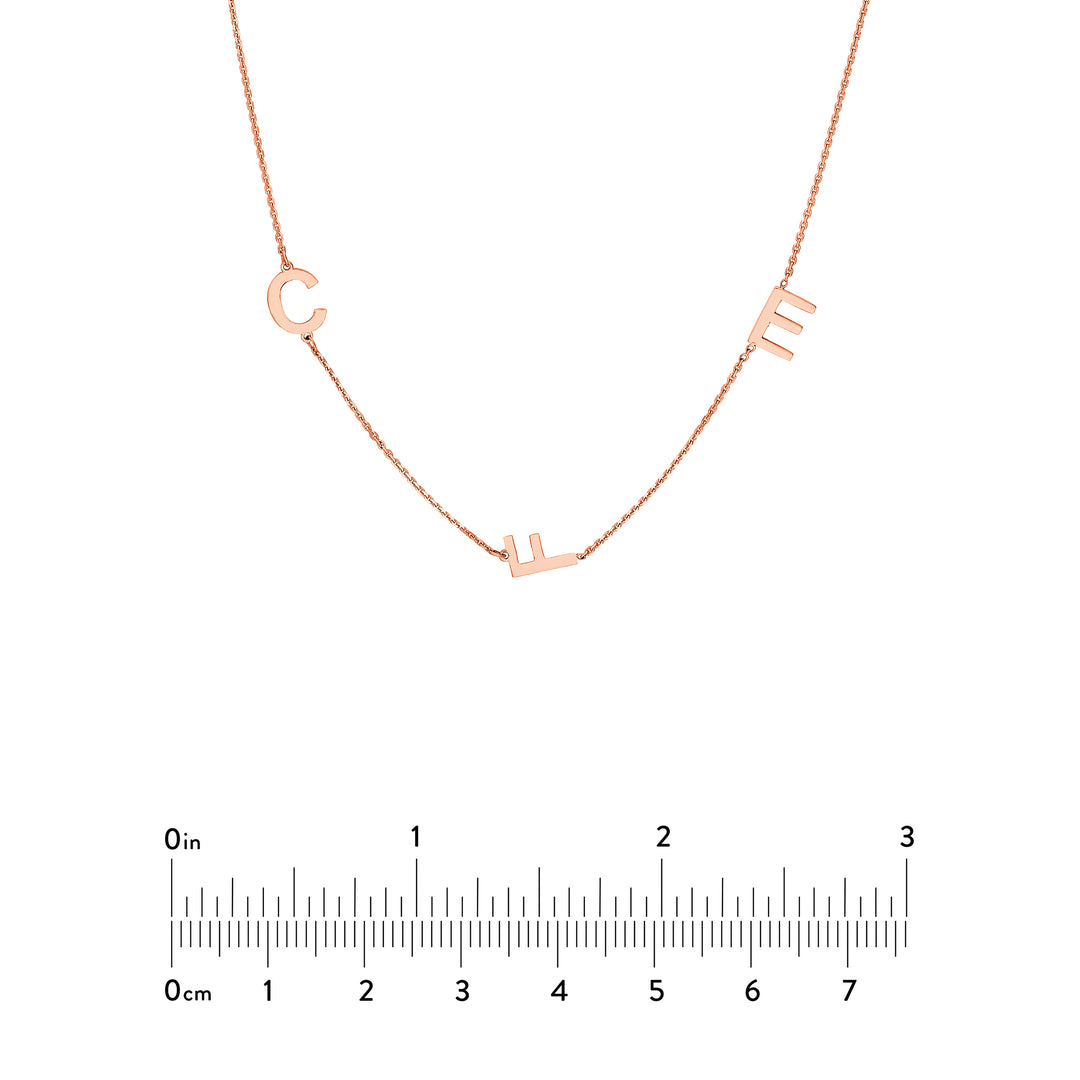 Block Initials Station Necklace