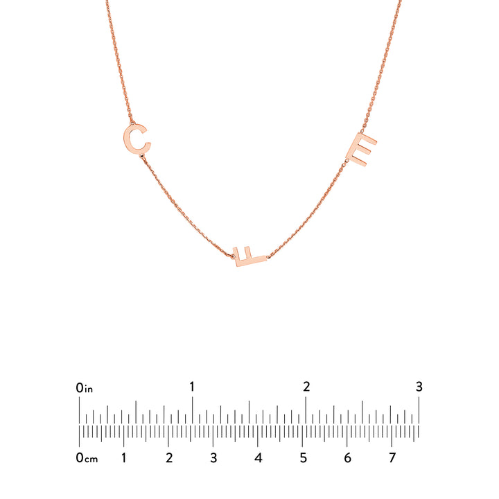 Block Initials Station Necklace