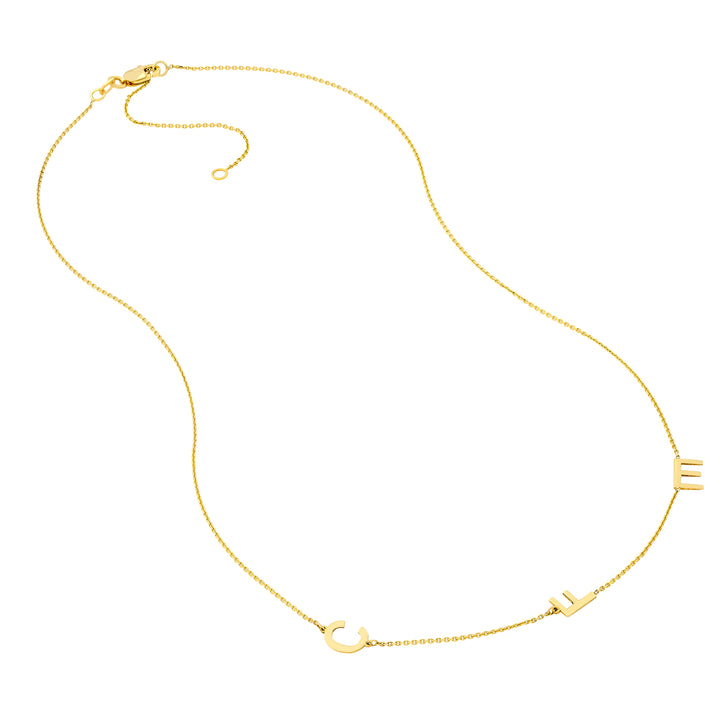 Block Initials Station Necklace