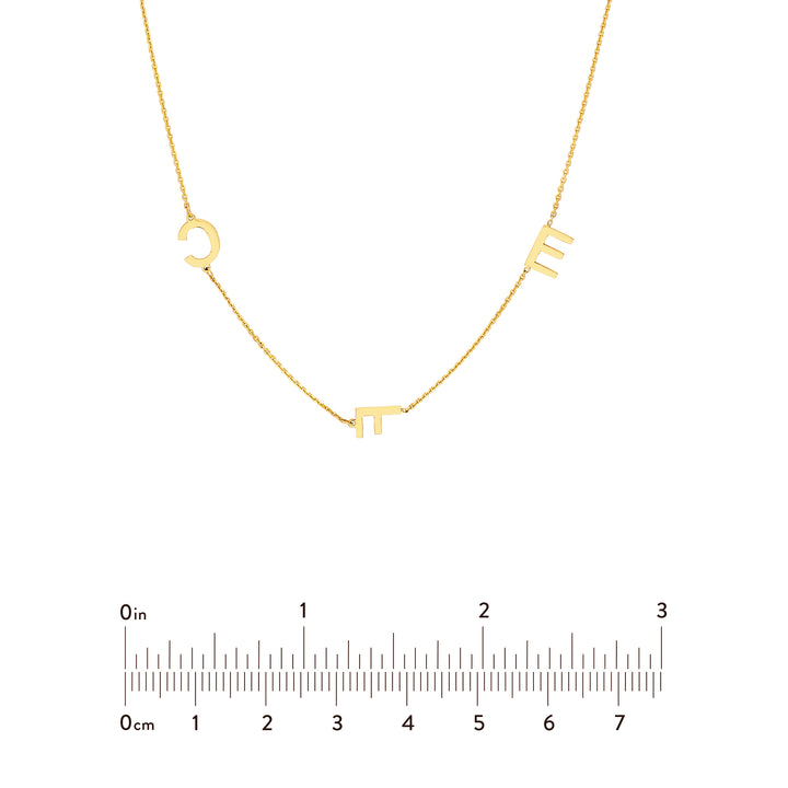 Block Initials Station Necklace