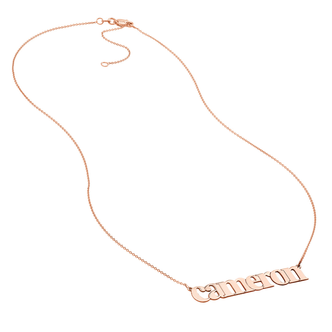 7mm Typewriter Font Nameplate Necklace