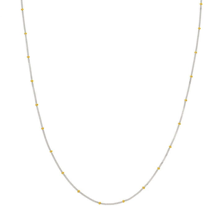 2.0mm Two-Tone Saturn Curb Chain with Lobster Lock