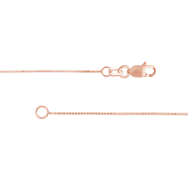 0.55mm Box Chain with Lobster Lock and Quality Tag