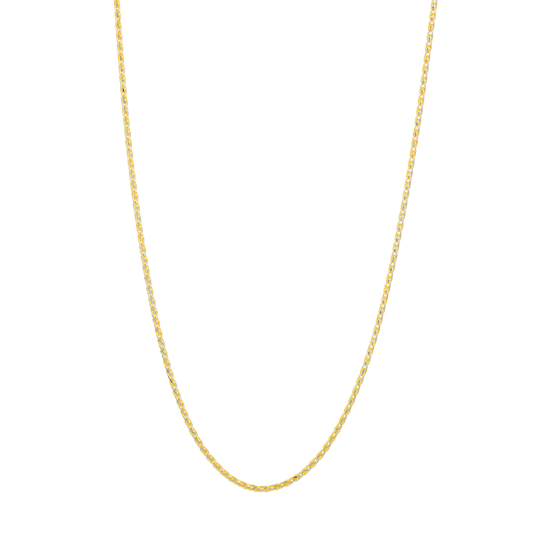 1.20mm Two-Tone Pavé Wheat Chain with Lobster Lock