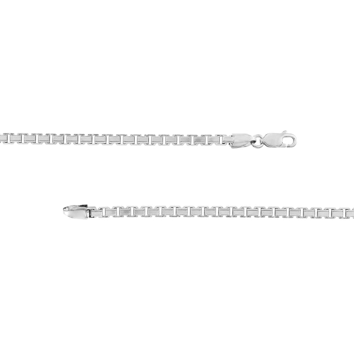 Sterling Silver 3.40mm Fancy Box Chain with Lobster Lock