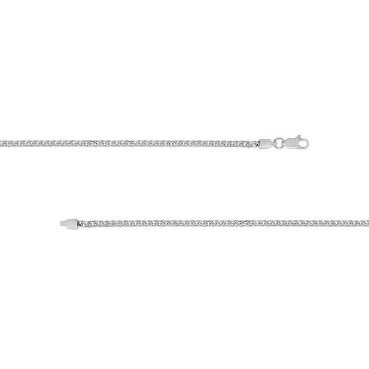 Sterling Silver 2.25mm Square Wheat Chain