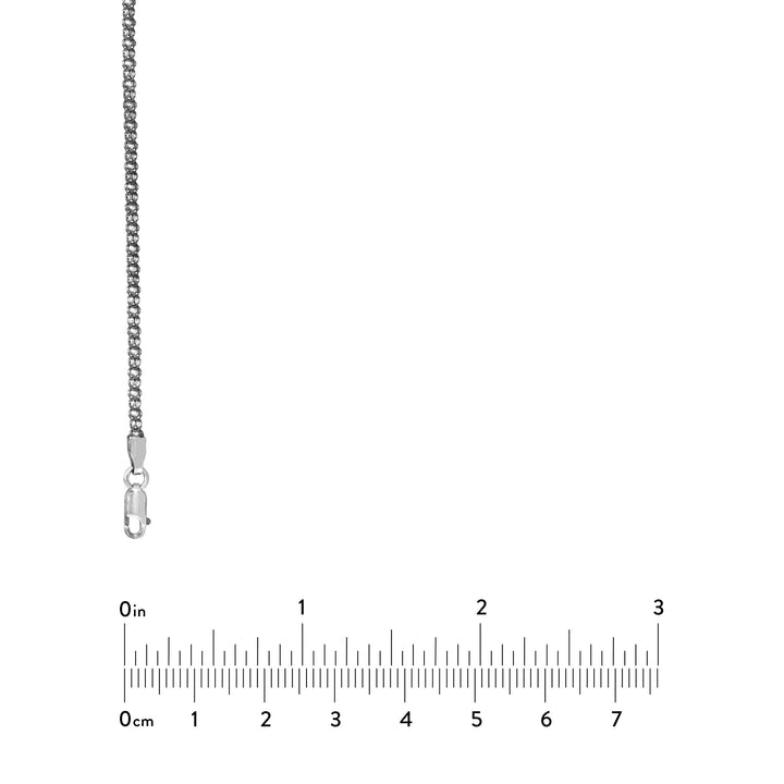 Sterling Silver 2.3mm Oxidized Popcorn Chain with Lobster Lo