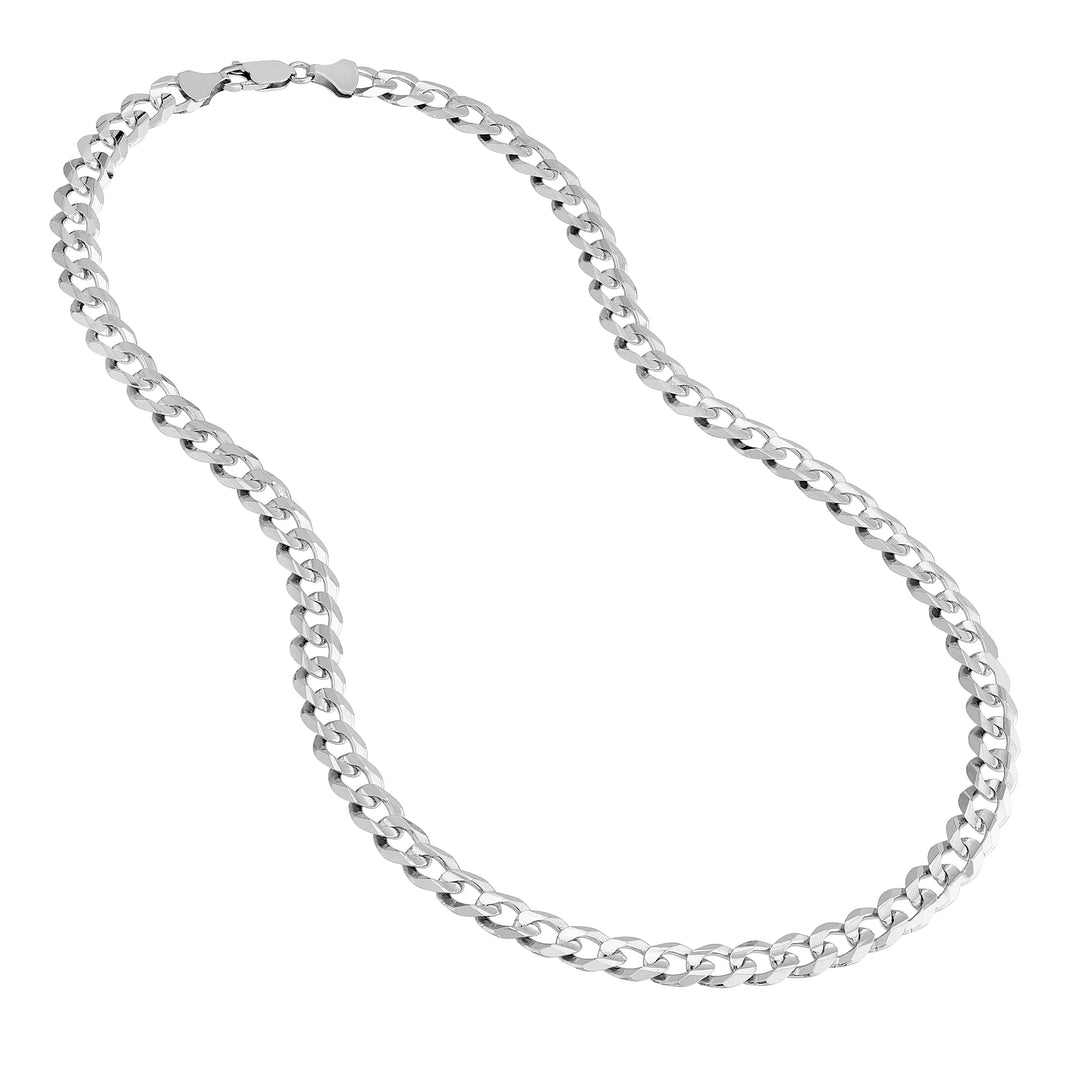Sterling Silver 8.4mm Concave Open Curb Chain