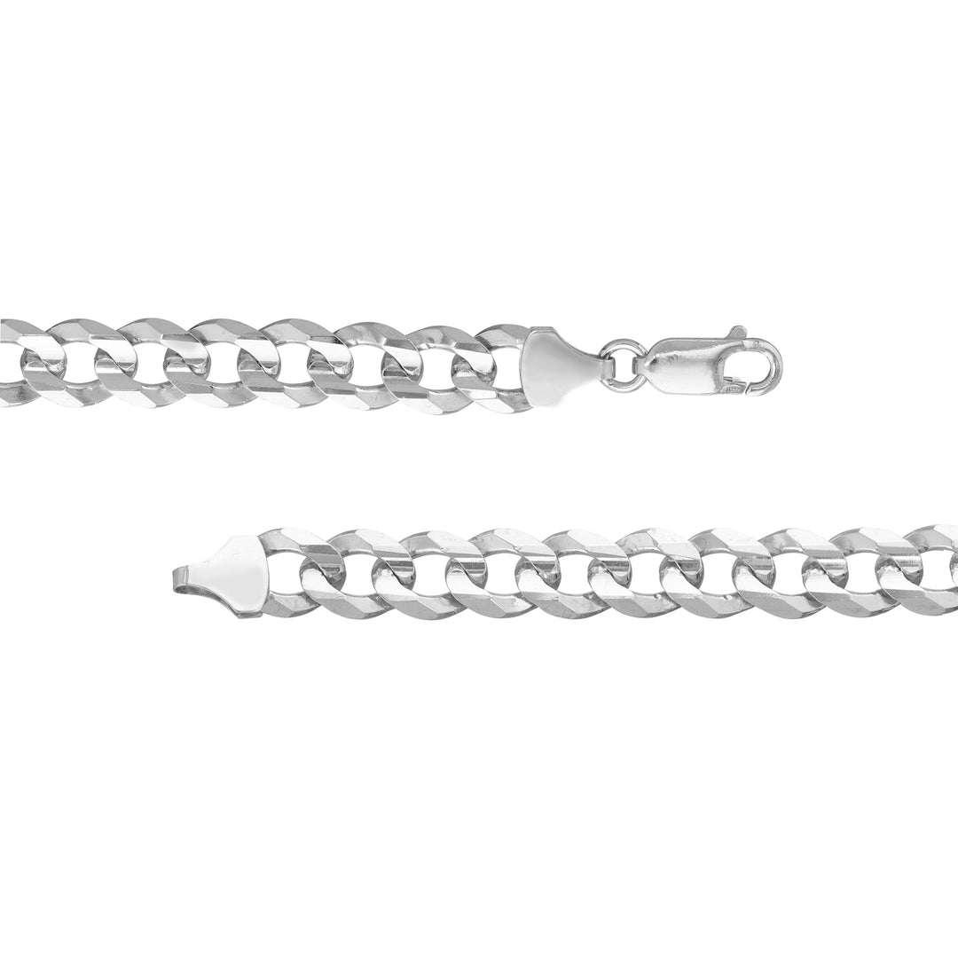 Sterling Silver 8.4mm Concave Open Curb Chain