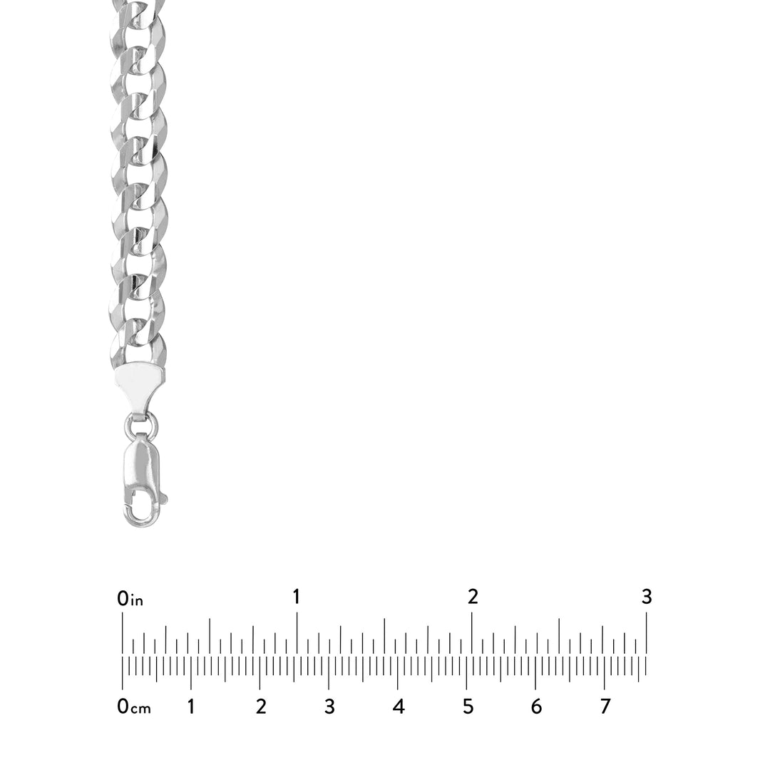 Sterling Silver 8.4mm Concave Open Curb Chain