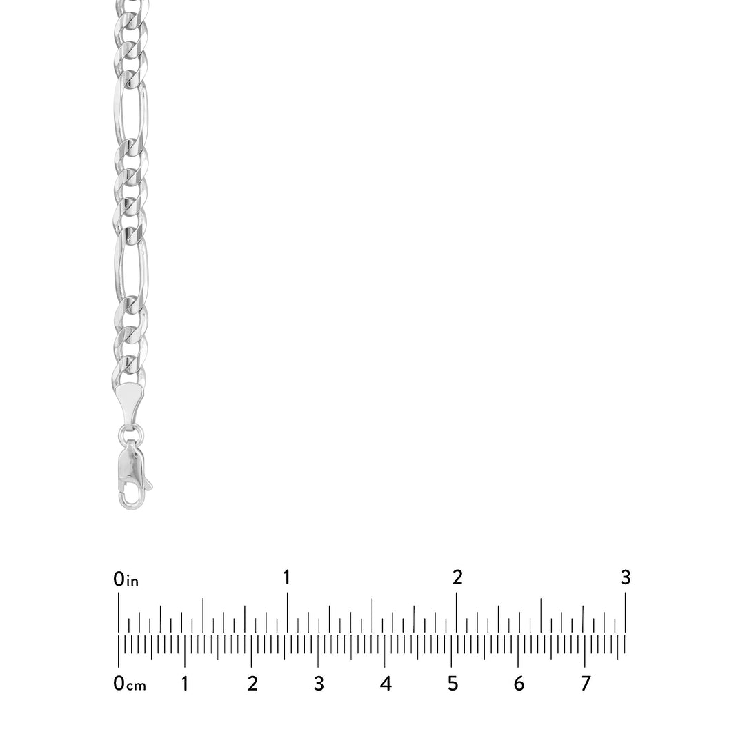 Sterling Silver 5.8mm Concave Figaro Chain with Lobster Lock