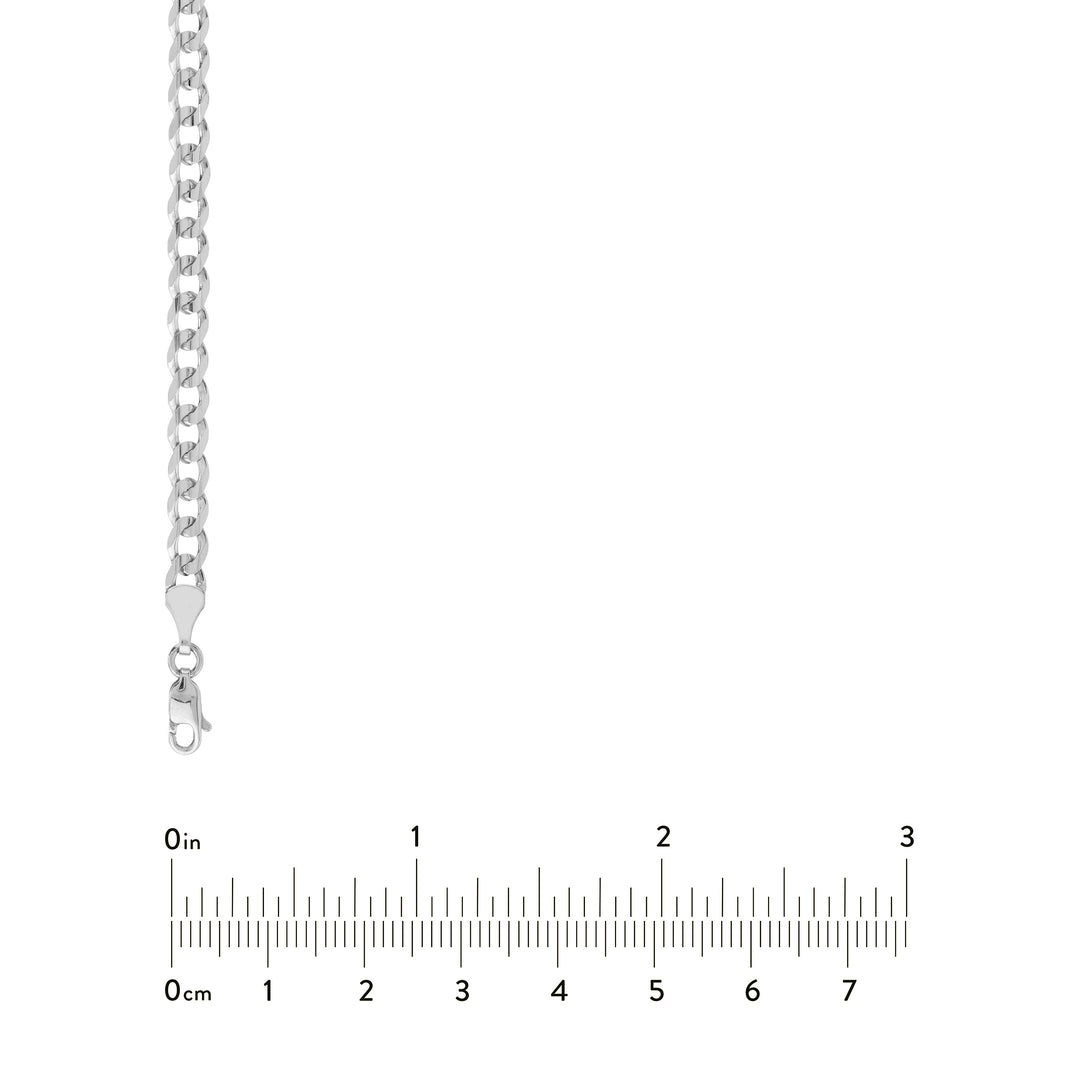 Sterling Silver 5.2mm Light Curb Chain with Lobster Lock