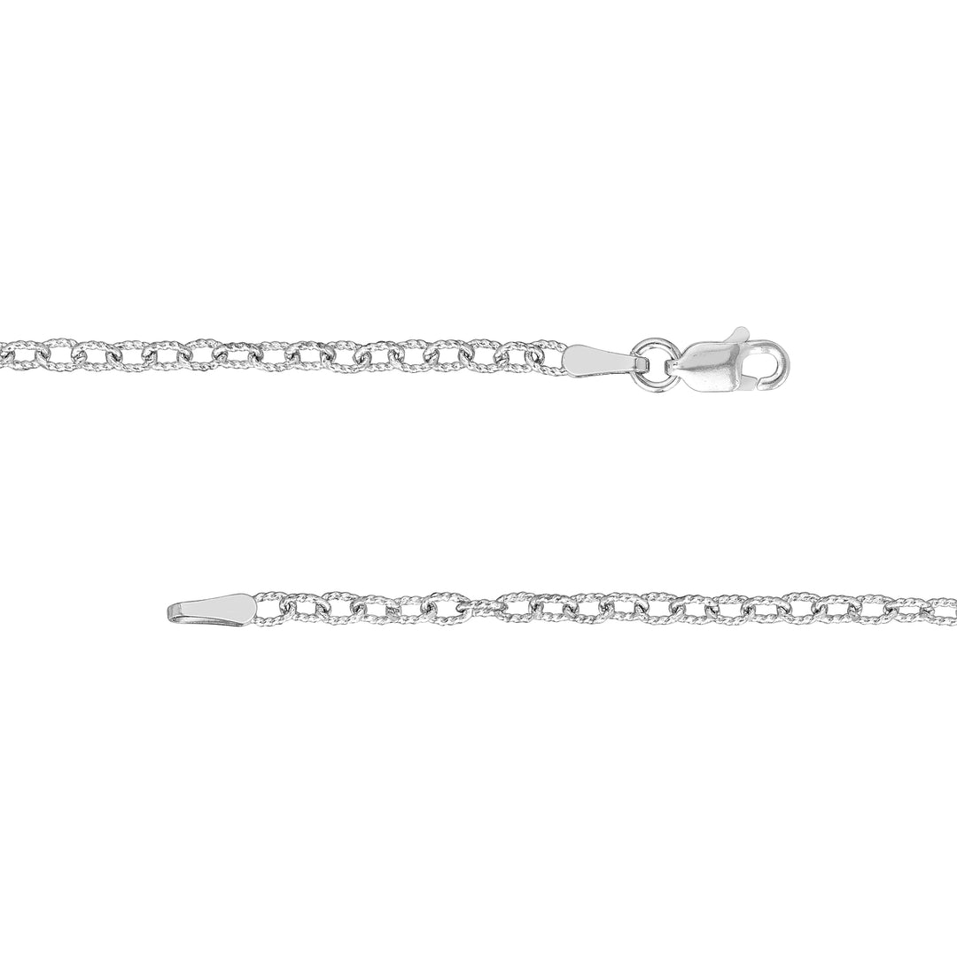 Sterling Silver 2.15mm Designer Rolo Chain with Lobster Lock