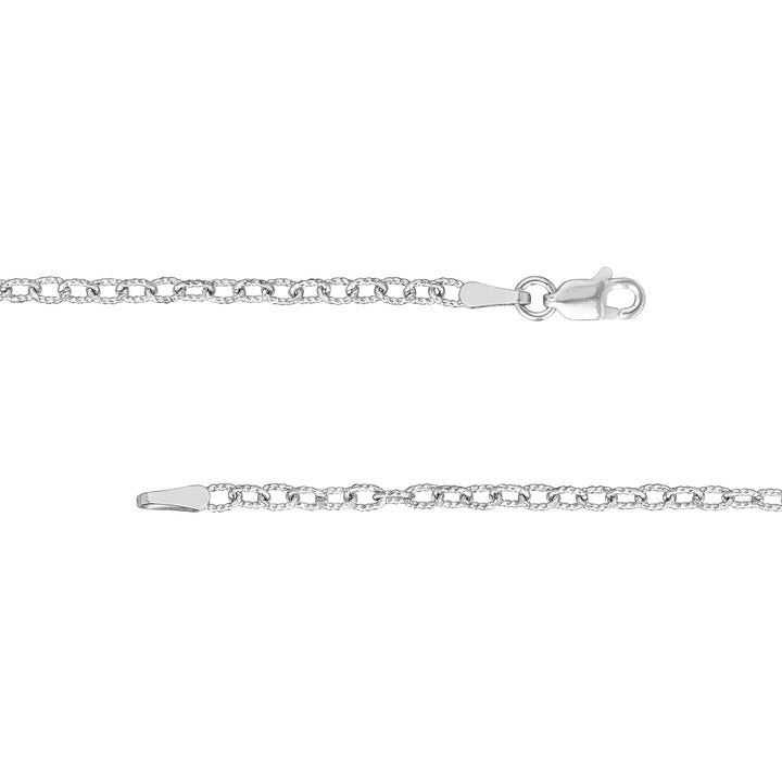 Sterling Silver 2.15mm Designer Rolo Chain with Lobster Lock