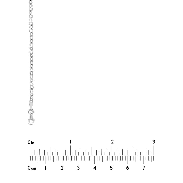 Sterling Silver 2.15mm Designer Rolo Chain with Lobster Lock