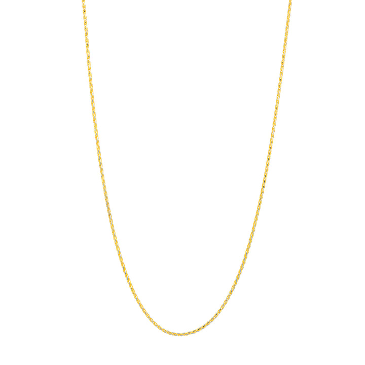 1.05mm Two-Tone Pavé Wheat Chain with Lobster Lock