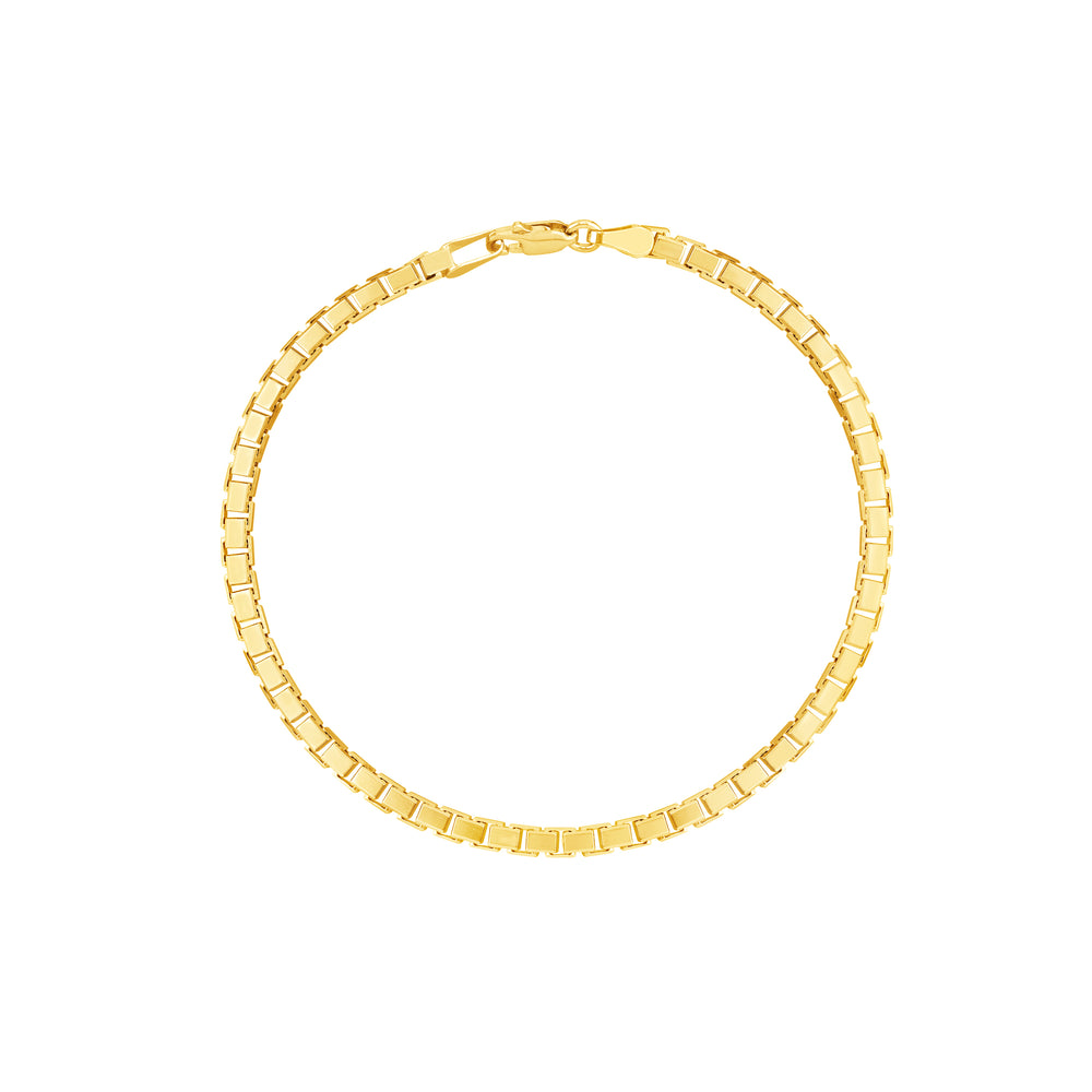 3.4mm Box Chain Bracelet with Spring Ring