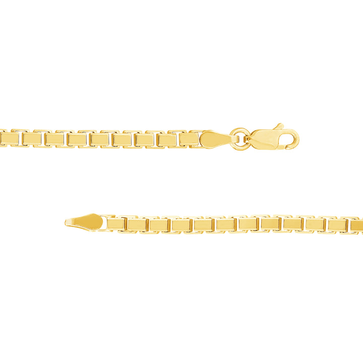 3.4mm Box Chain Bracelet with Spring Ring