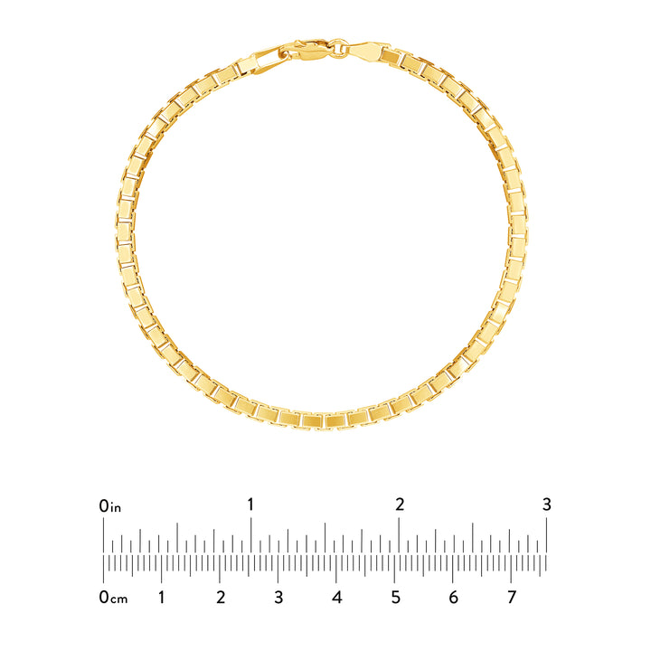 3.4mm Box Chain Bracelet with Spring Ring